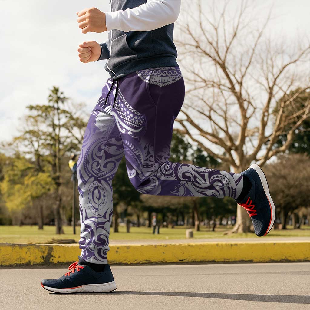 New Zealand Aotearoa Darts Masters Jogger Pants Maori Art Tattoo with Tribal Dart Symbol Purple - Polynesian Pride
