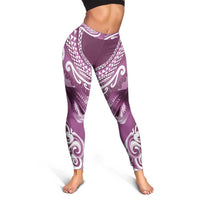 New Zealand Aotearoa Darts Masters Leggings Maori Art Tattoo with Tribal Dart Symbol Pink - Polynesian Pride
