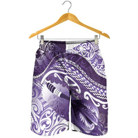 New Zealand Aotearoa Darts Masters Shorts for Men Maori Art Tattoo with Tribal Dart Symbol Purple - Polynesian Pride