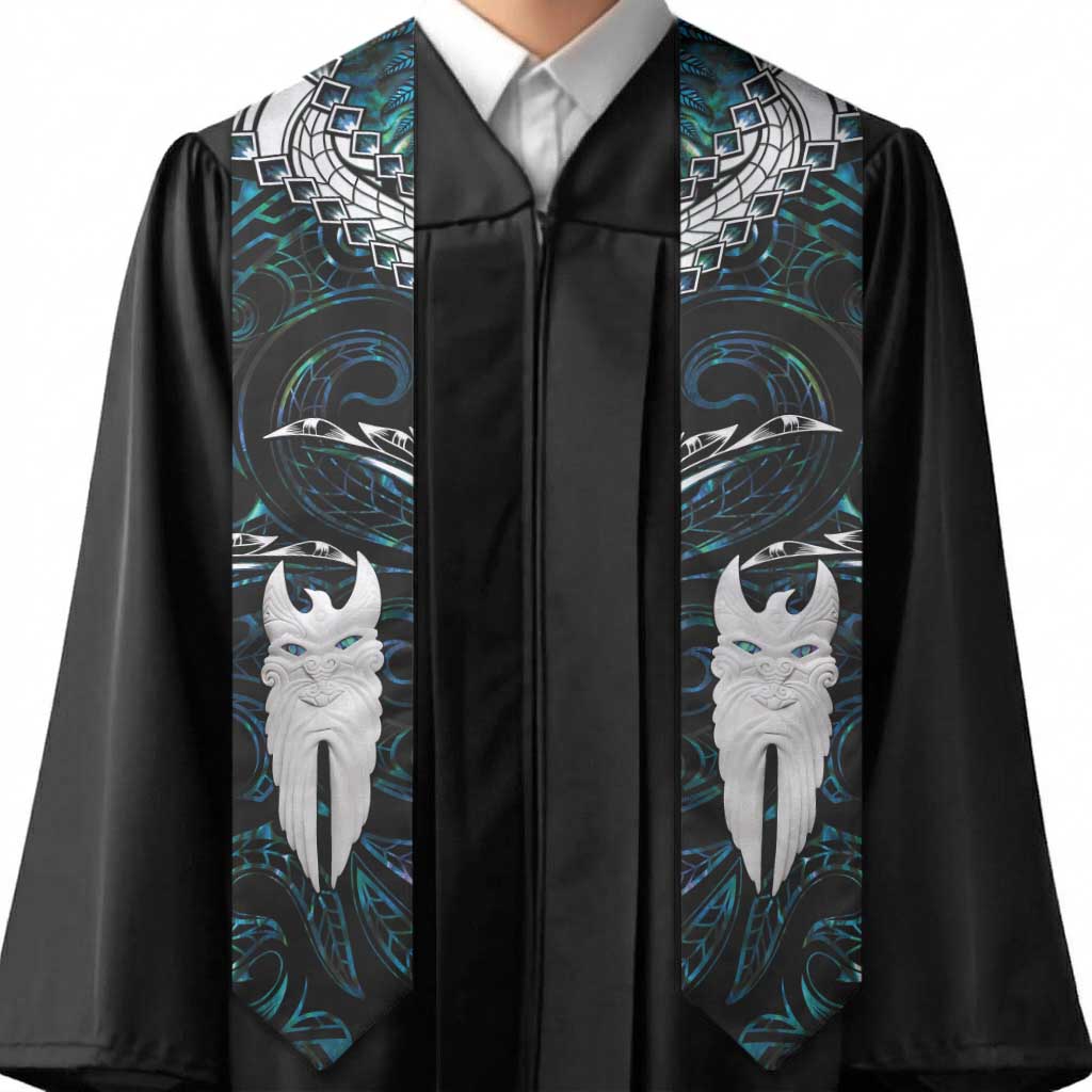 New Zealand Aotearoa Graduation Stole Maori Hei Rehua Paua Shell Glitter Green