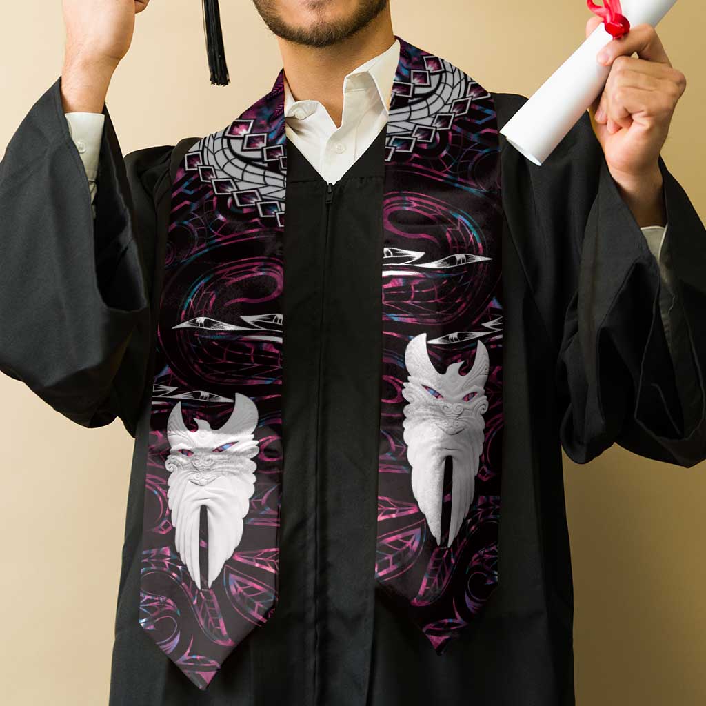 New Zealand Aotearoa Graduation Stole Maori Hei Rehua Paua Shell Glitter Pink
