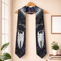 New Zealand Aotearoa Graduation Stole Maori Hei Rehua Paua Shell Glitter Purple