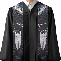 New Zealand Aotearoa Graduation Stole Maori Hei Rehua Paua Shell Glitter Purple