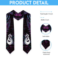 New Zealand Aotearoa Graduation Stole Maori Manaia Paua Shell Glitter Purple