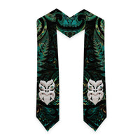 New Zealand Aotearoa Graduation Stole Maori Wheku Paua Shell Glitter Green