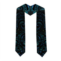 New Zealand Aotearoa Graduation Stole Maori Wheku Paua Shell Glitter Turquoise