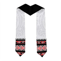 New Zealand Aotearoa Graduation Stole With Kowhaiwhai Pattern Red Version