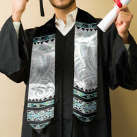 New Zealand Aotearoa Graduation Stole With Paua Shell Kowhaiwhai Pattern