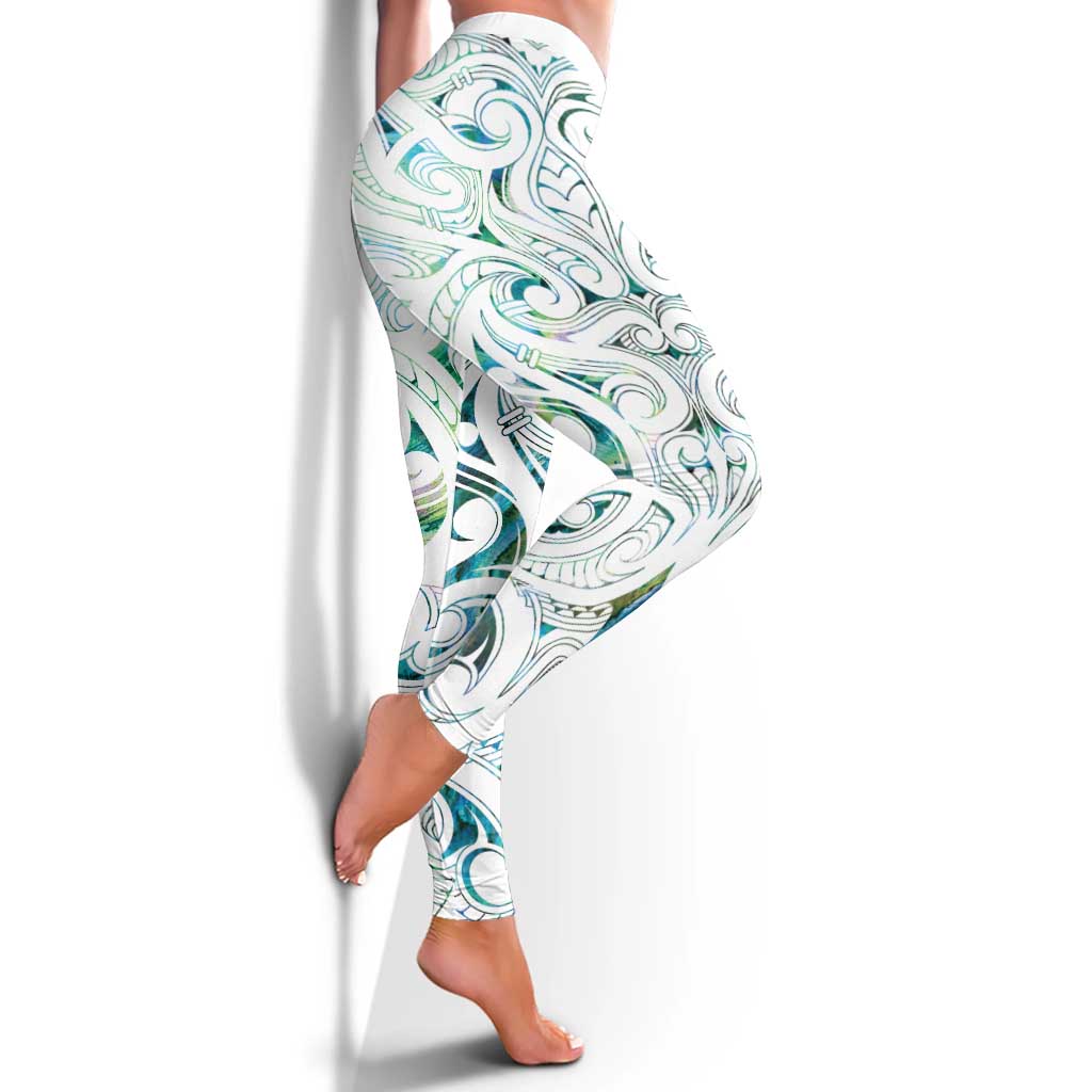 New Zealand Aotearoa Leggings Green Maori Papua Shell Indigenous - Polynesian Pride