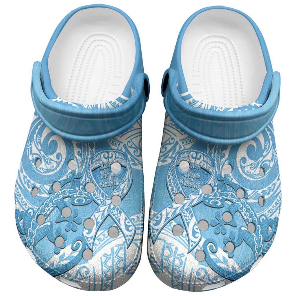 New Zealand Autism Awareness Clogs Shoes NZ Fern With Maori Koru Lizard