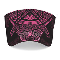 New Zealand Breast Cancer Awareness Sun Visor Cap Maori Butterfly Pink Ribbon Black Version