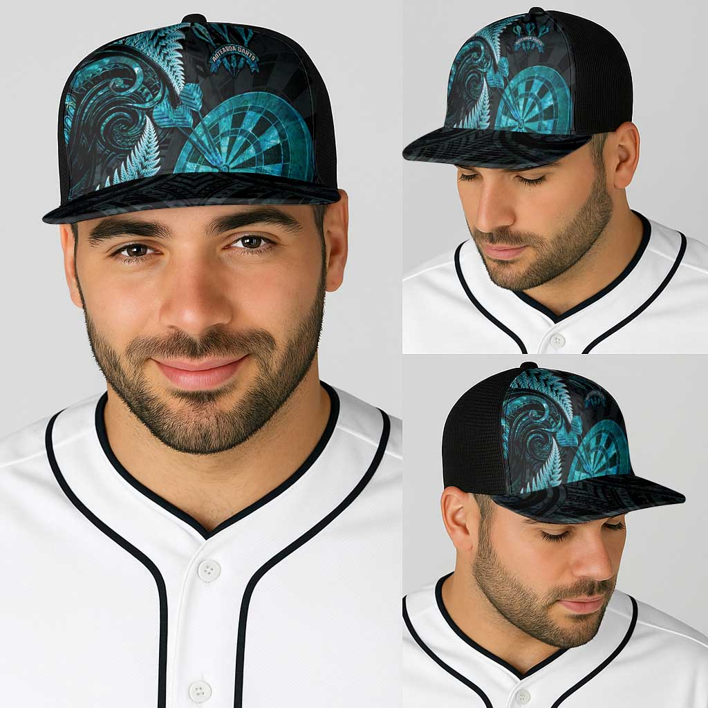 New Zealand Darts Baseball Net Cap Happiness Is A Tight Threesome Maori Paua Shell - Polynesian Pride