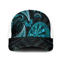 New Zealand Darts Mesh Trucker Cap Happiness Is A Tight Threesome Maori Paua Shell - Polynesian Pride