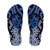 New Zealand Flip Flops Aotearoa Kowhaiwhai Mix Taniko Art - Blue - Polynesian Pride