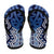 New Zealand Flip Flops Aotearoa Kowhaiwhai Mix Taniko Art - Blue - Polynesian Pride