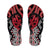 New Zealand Flip Flops Aotearoa Kowhaiwhai Mix Taniko Art - Red - Polynesian Pride
