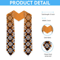 New Zealand Graduation Stole Poutama Mix Orange Taniko Inspired Art