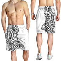 New Zealand Hammerhead Shark Shorts for Men Maori Haehae Mangopare White - Polynesian Pride