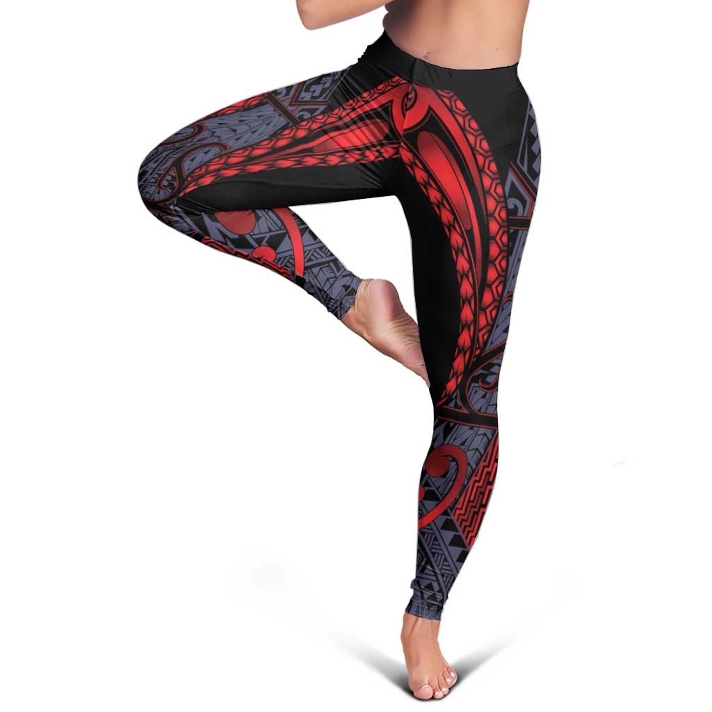New Zealand Leggings Maori Kiwiana Pattern Tukutuku Motif