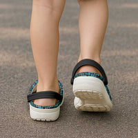 New Zealand Maori Clogs Shoes Poutama Pikorua Turquoise Paua Shell - Polynesian Pride