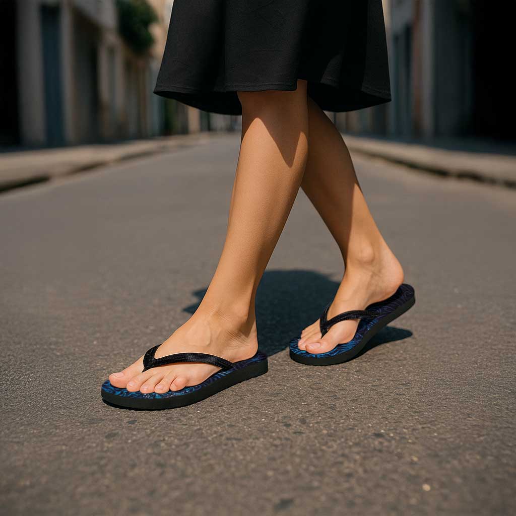 New Zealand New Year-Matariki Flip Flops Aotearoa Maori Tattoo Galaxy Sky