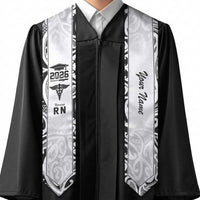 New Zealand Nurse RN 2026 Personalised Graduation Stole White Maori Pattern Cultural Pride