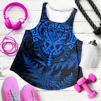 New Zealand Rugby All Blue Women Racerback Tank Silver Fern All Black Mix Ta Moko LT09