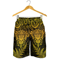 New Zealand Rugby All Gold Shorts for Men Silver Fern All Black Mix Ta Moko LT09
