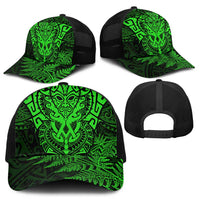 New Zealand Rugby All Green Mesh Trucker Cap Silver Fern All Black Mix Ta Moko - Polynesian Pride