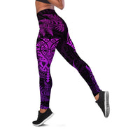 New Zealand Rugby All Purple Leggings Silver Fern All Black Mix Ta Moko LT09