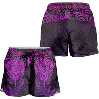 New Zealand Rugby All Purple Shorts for Women Silver Fern All Black Mix Ta Moko