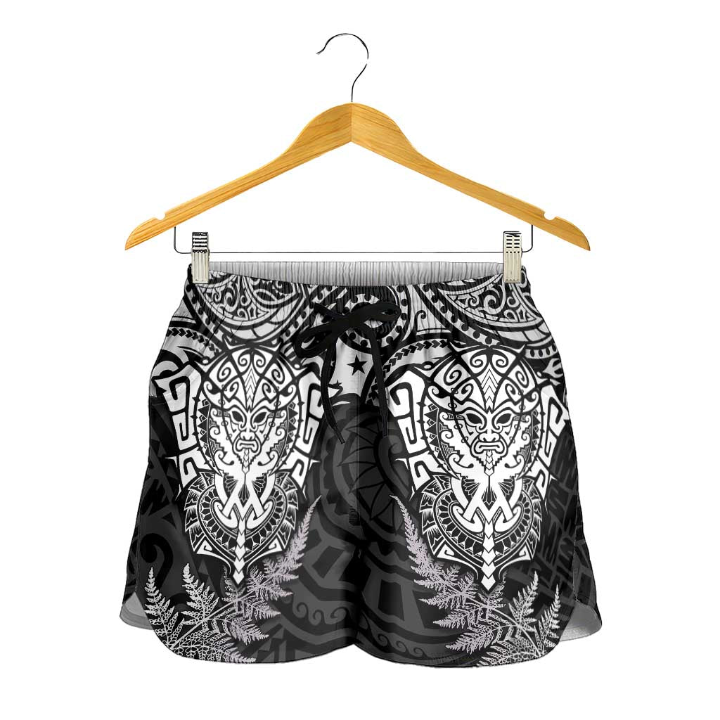 New Zealand Rugby All White Shorts for Women Silver Fern All Black Mix Ta Moko