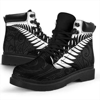 New Zealand Silver Fern Rugby All Season Boots All Black Go Champions Maori Pattern - Polynesian Pride