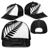 New Zealand Silver Fern Rugby Baseball Net Cap All Black Go Champions Maori Pattern - Polynesian Pride