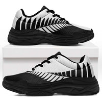 New Zealand Silver Fern Rugby Chunky Sneakers All Black Go Champions Maori Pattern - Polynesian Pride