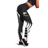New Zealand Silver Fern Rugby Leggings All Black Go Champions Maori Pattern - Polynesian Pride