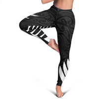 New Zealand Silver Fern Rugby Leggings All Black Go Champions Maori Pattern - Polynesian Pride