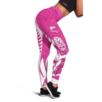 New Zealand Silver Fern Rugby Leggings Go All Black Maori Pink Version - Polynesian Pride