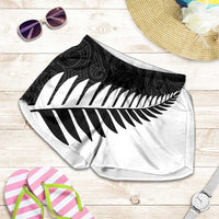New Zealand Silver Fern Rugby Shorts for Women All Black Go Champions Maori Pattern - Polynesian Pride