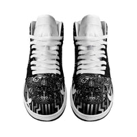 New Zealand Taiaha Maori High Sneakers AJ1 Kiwikiwi Minimalist Silver Fern Tukutuku Motif