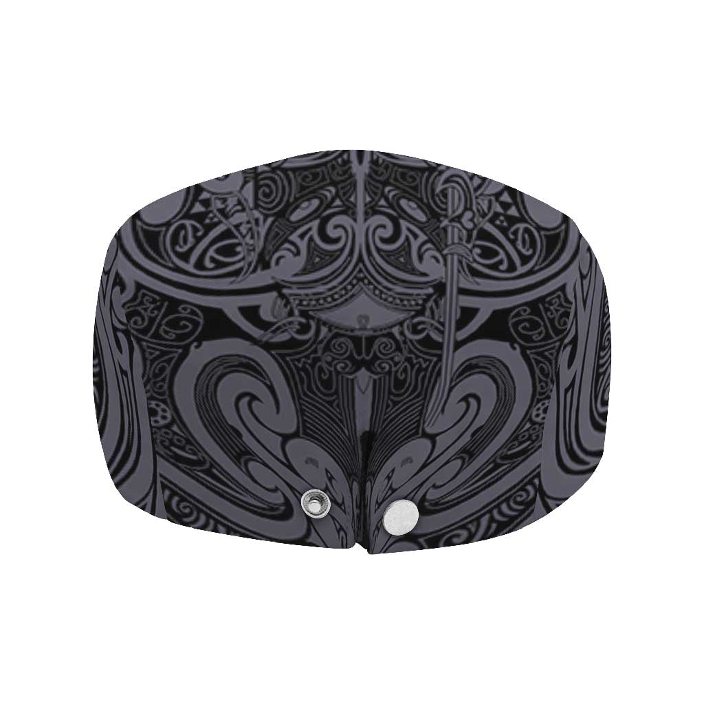 New Zealand Taiaha Maori Jeff Hat Minimalist Silver Fern All Black - Polynesian Pride