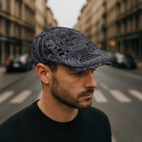 New Zealand Taiaha Maori Jeff Hat Minimalist Silver Fern All Black - Polynesian Pride