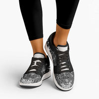 New Zealand Taiaha Maori Low Sneakers Kiwikiwi Minimalist Silver Fern Tukutuku Motif