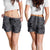 New Zealand Taiaha Maori Shorts for Women Minimalist Silver Fern All Black