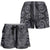 New Zealand Taiaha Maori Shorts for Women Minimalist Silver Fern All Black