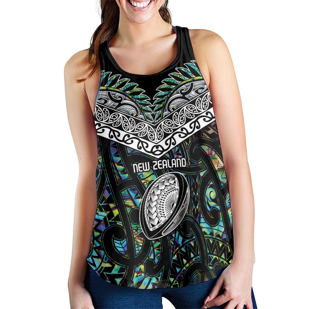 New Zealand Women Racerback Tank Maori Rugby Tattoo Papua Shell - Polynesian Pride