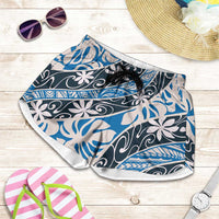 Ninamu Tahiti Tiare Monstera Shorts for Women Polynesian Pattern Curve Style - Polynesian Pride
