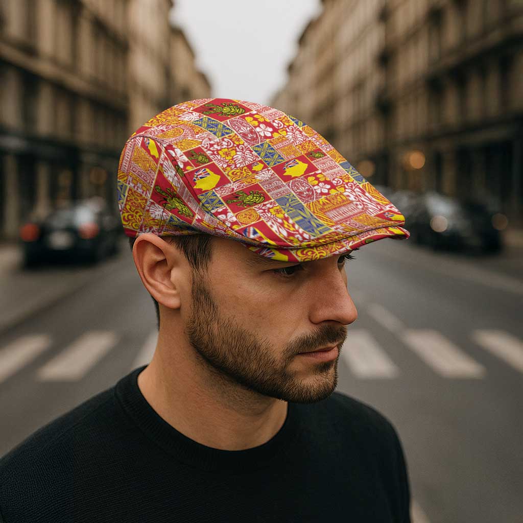 Niue Monuina e Kilisimasi Jeff Hat Pacific Patchwork Xmas Vibes - Polynesian Pride