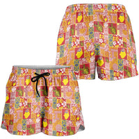Niue Monuina e Kilisimasi Shorts for Women Pacific Patchwork Xmas Vibes - Polynesian Pride