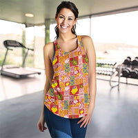 Niue Monuina e Kilisimasi Women Racerback Tank Pacific Patchwork Xmas Vibes - Polynesian Pride